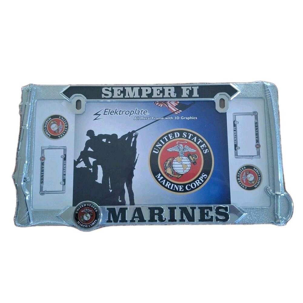 U.S. Marines Semper Fi 3D License Plate Frame by Sgt Grit New